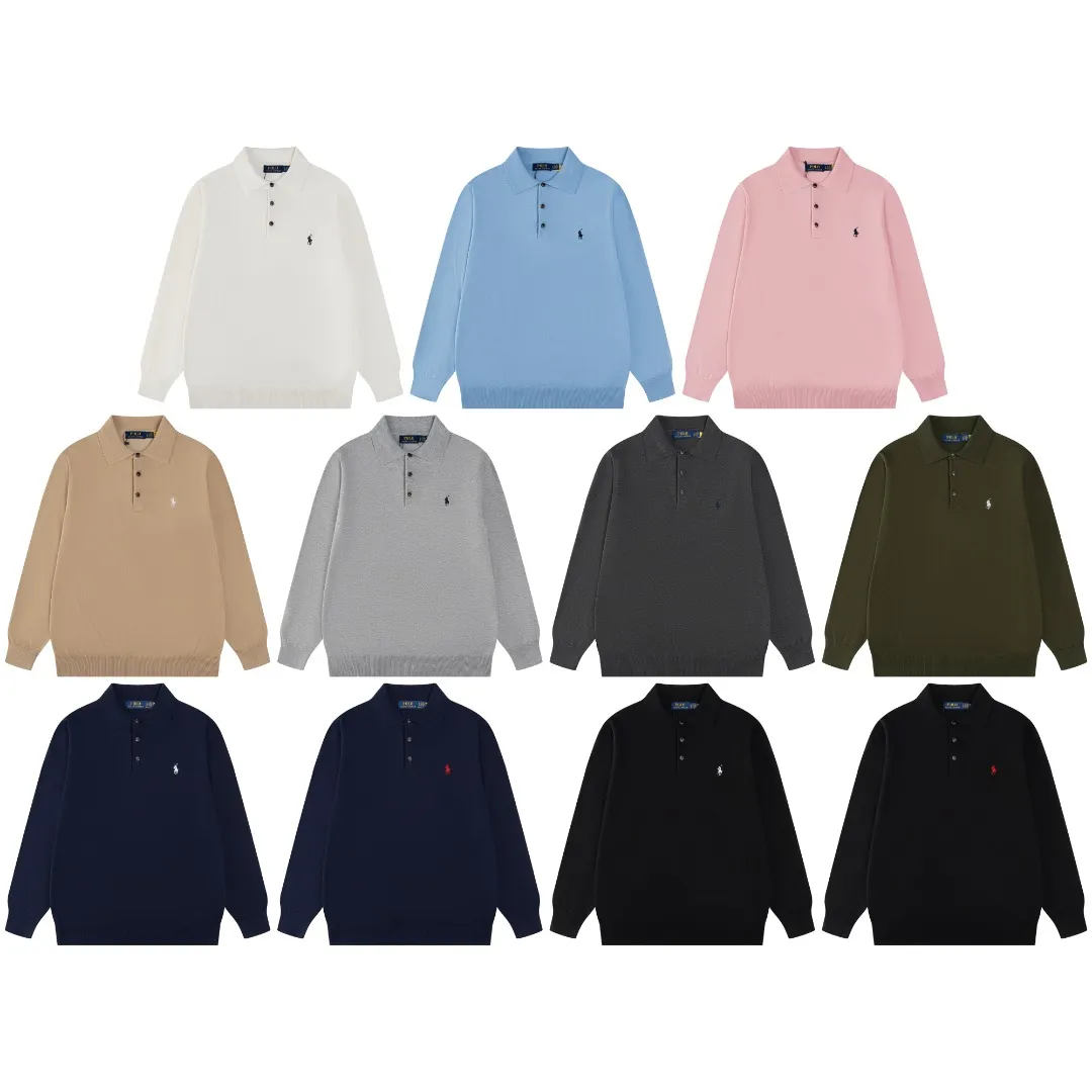 P216 #R81 Ralph Lauren knitted pony embroidered lapel polo shirt three-button pullover open chest long-sleeved sweater Official website synchronization Same style for men and women Sizes: S-XL Color: White Blue Gray Dark Gray Khaki Military Green Navy White Label Navy Blue Red Label Black Red Label Black White Label Pink Classic cotton yarn 100% white cotton High-quality goods Classic styles have always been popular! The workmanship details are very good! The simple lapel polo pullover sweater is always the standard, with classic brand embroidery on the chest! All major stars have the same style! Best for couples. High quality goods! Xinjiang cotton micro-elastic and smooth fabric has excellent quality. Pure cotton is soft and skin-friendly. Size: S M L